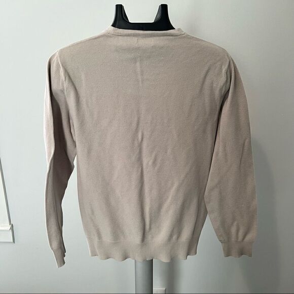 J. Crew Cashmere Blend Tan Crewneck Mens Sweater Size Large - Picture 2 of 8
